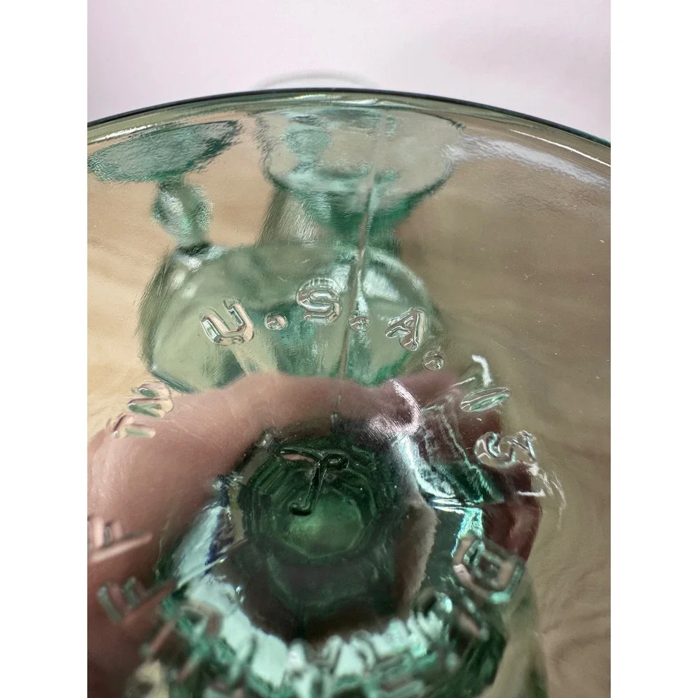 Libbey‎ Duratuff Gibraltar Green Glass Wine Goblets Set of 6 Sage Seafoam 6.75in